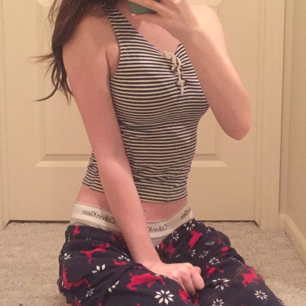 Lace-up Striped Hollister Top